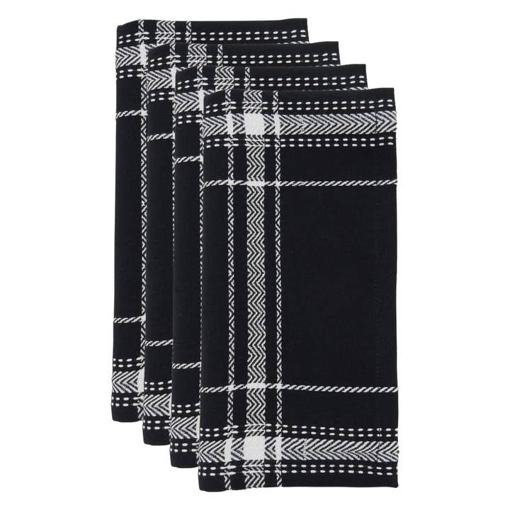 Black Plaid Napkin - Casual Style and Texture for wholesale on Faire