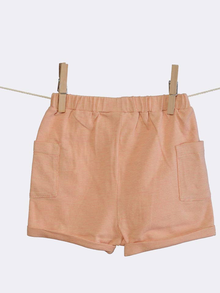 Striped organic cotton shorts for wholesale by KAKIMATE