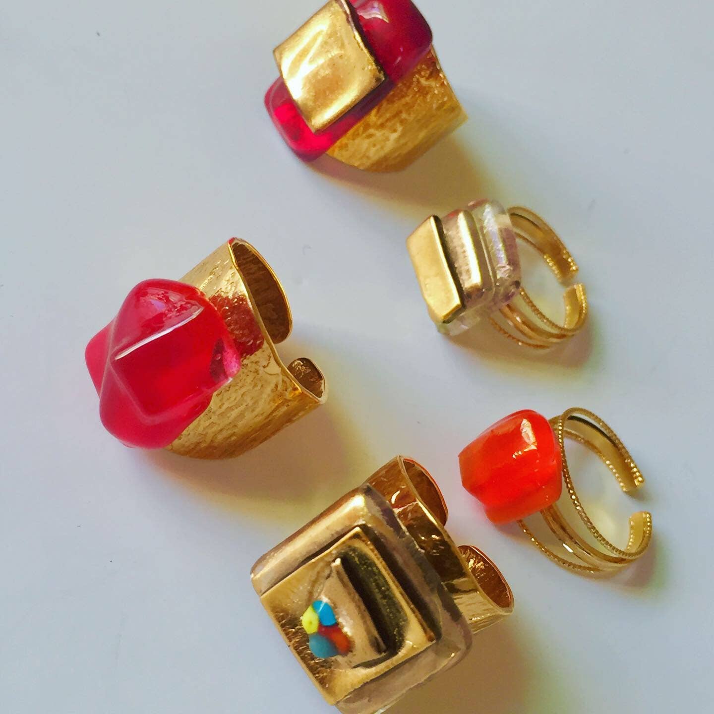 Rachel Ortiz - Wholesale Cocktail/Statement Ring - Fantasy brass & glass3