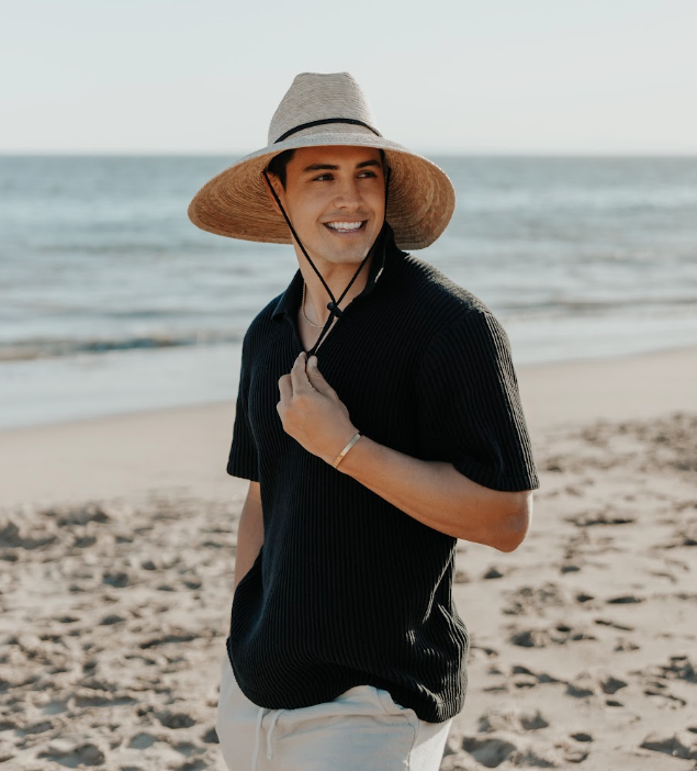 American Hat Makers - Wholesale Straw Hat - Unisex - Mexican Palm Lifeguard Sun Hat - Style Marlin11