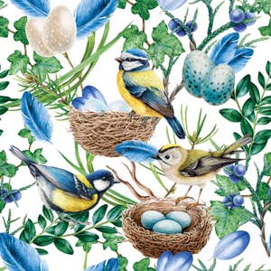 10 Decorative paper napkins for decoupage-bird, floral, chinoiserie, egret