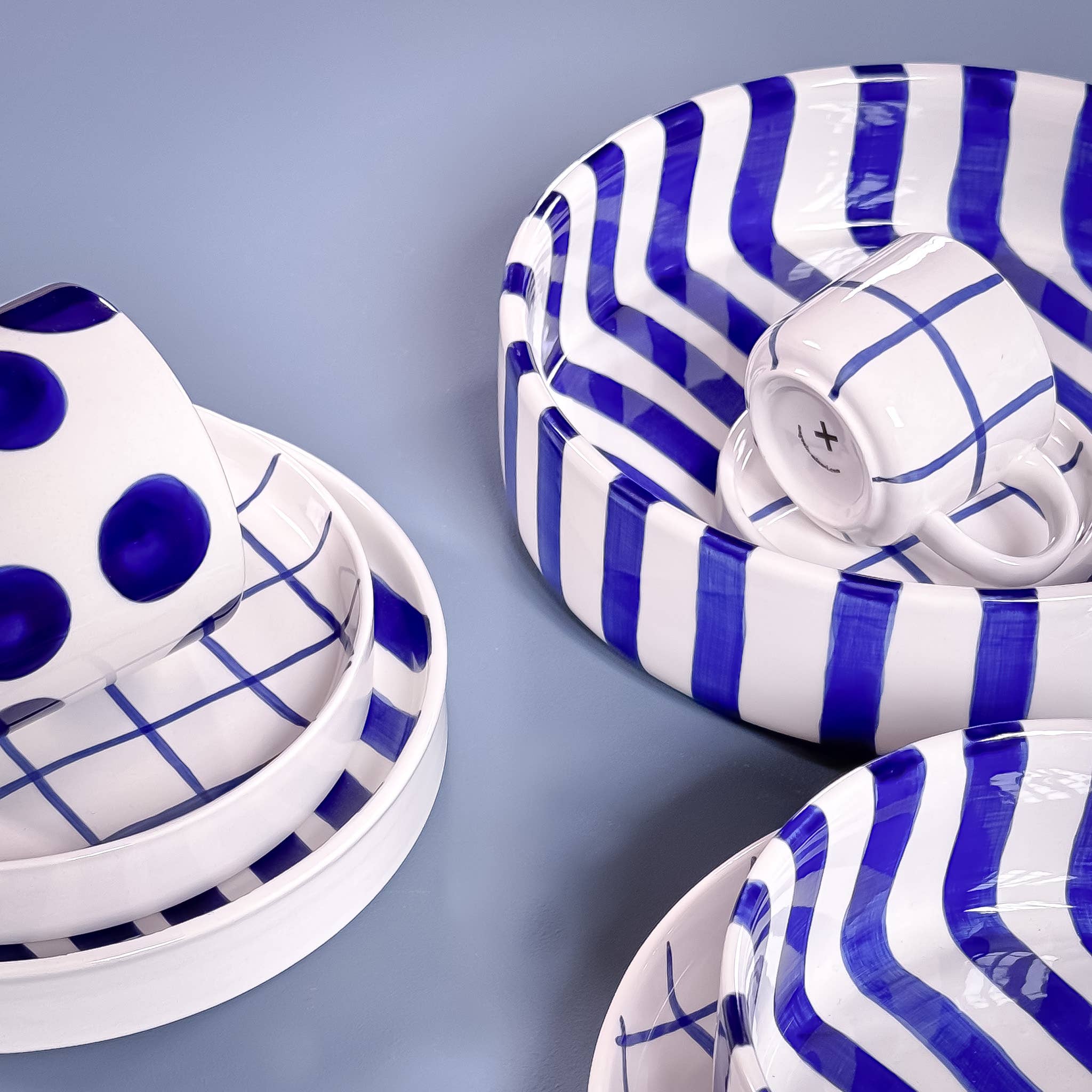 Magazin Minori - Wholesale Bowl - Large bowl Stripes - mare blue2