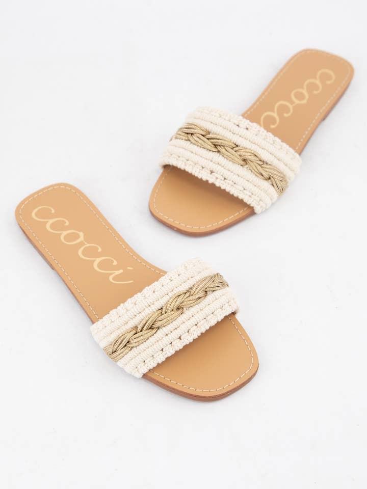 CCOCCI - Wholesale Sandals - Women's - WEEKLY DEAL COLOR LINE MACRAME BRAIDS UPPER SANDAL11