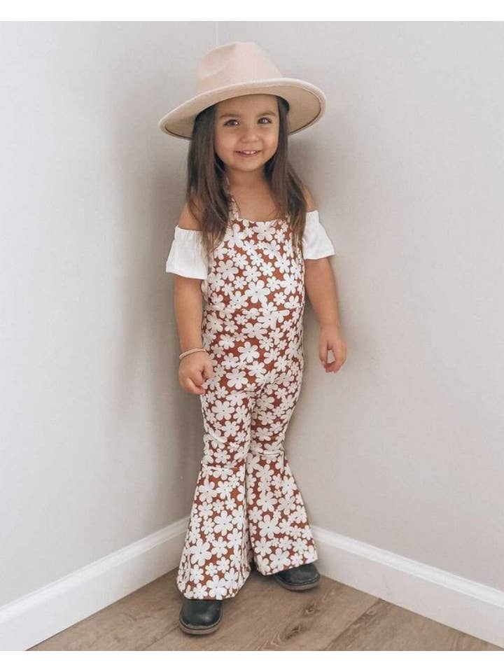 Bailey's Blossoms - Wholesale Jumpsuit - Baby - Andi Pleated Bell Bottom Jumpsuit - Flower Child