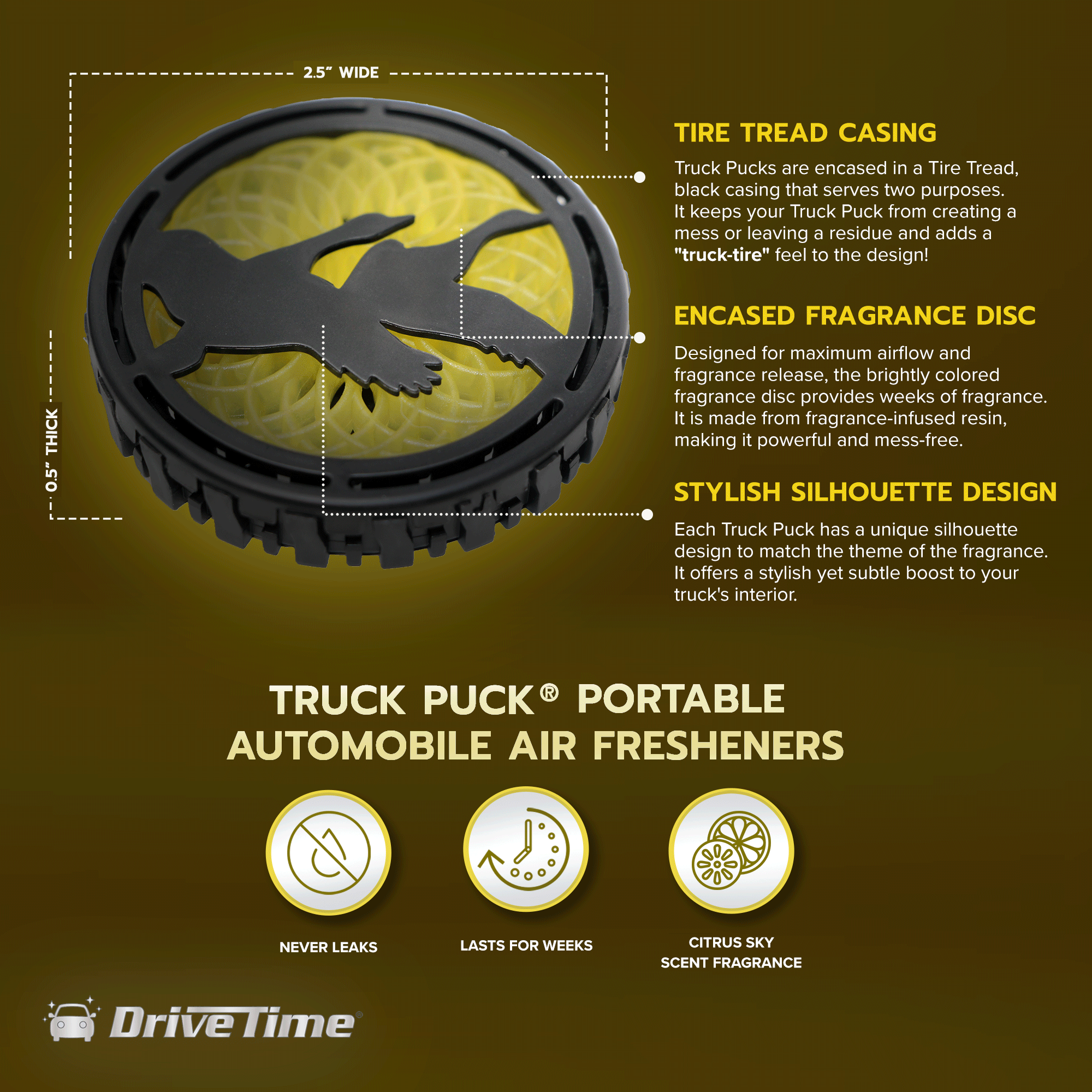 Belle Aroma® - Wholesale Car Freshener - Unisex - Truck Puck® Citrus Sky Car Vent Clip Air Freshener2