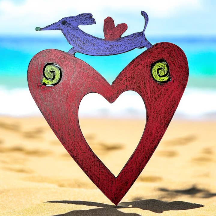 Dog heart magnet pet lover rescue dog breed Valentines metal for wholesale by Whimsies