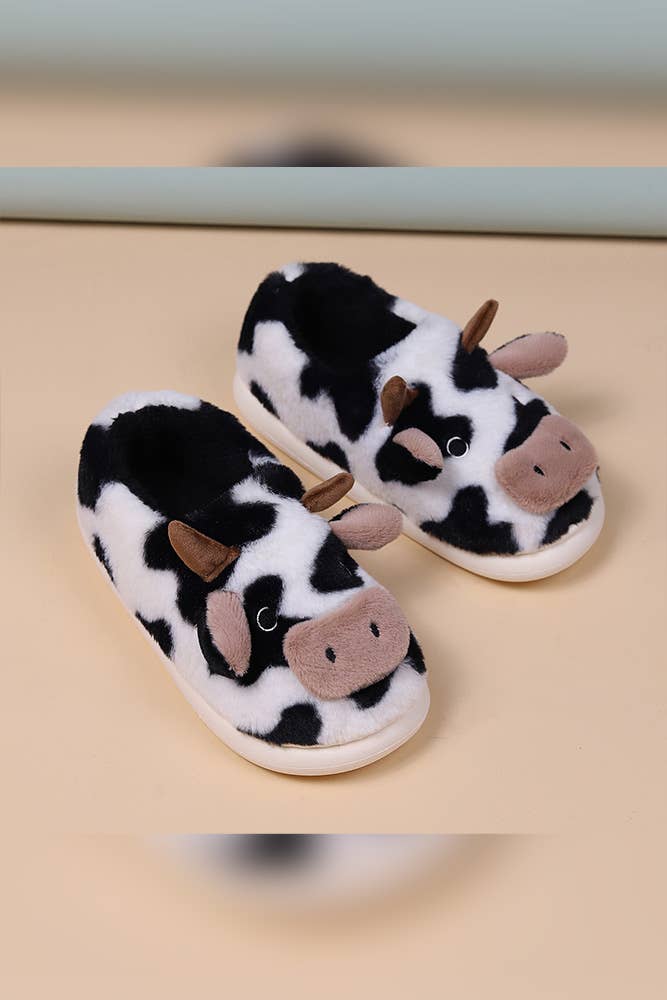 Multi Western Cow Print Fleece Slipper ZK1962 for wholesale on Faire0