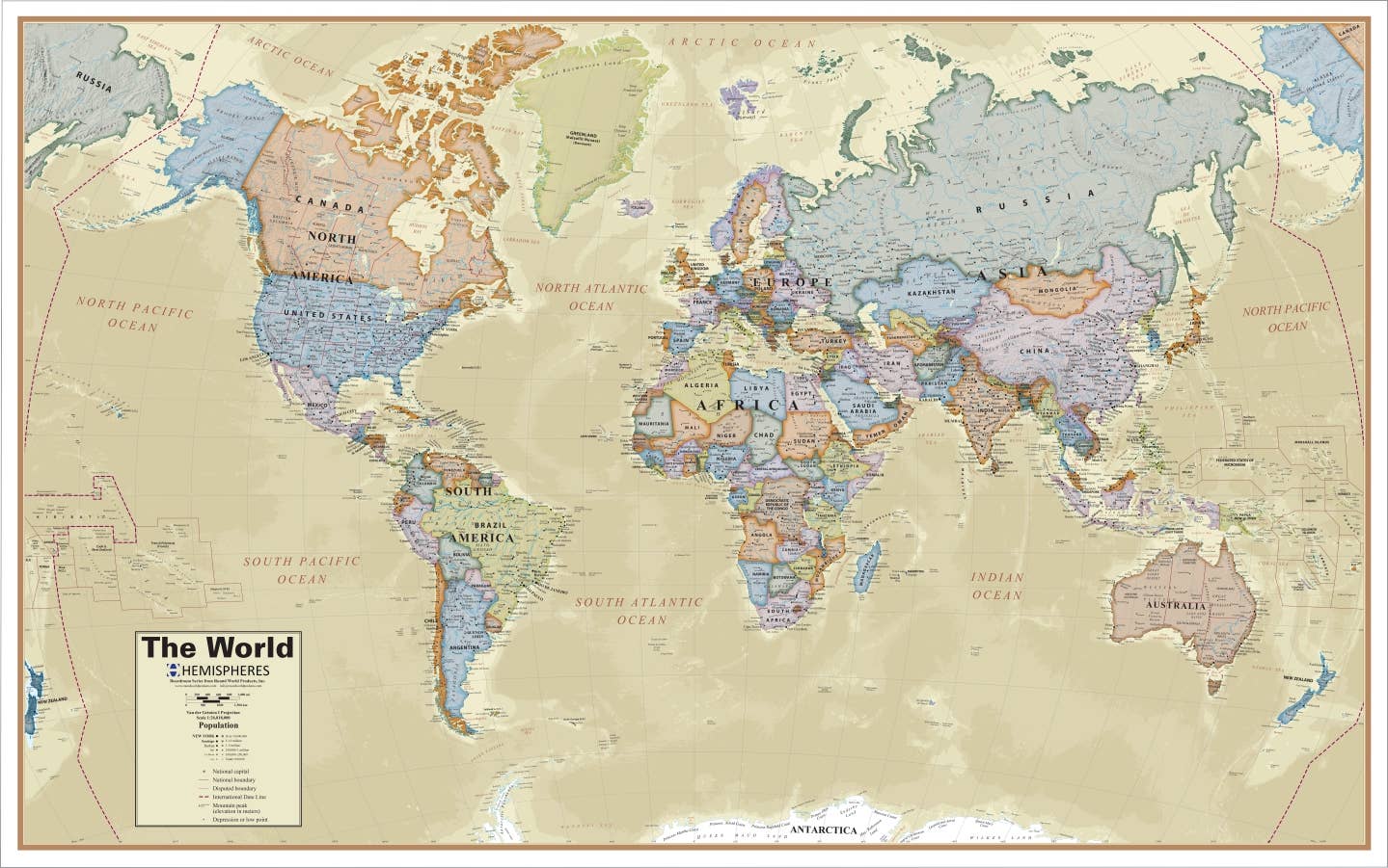 Waypoint Geographic - Wholesale Map - Boardroom World/United States Prepacked Wall Map Display1