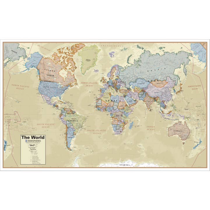 Waypoint Geographic - Wholesale Map - Boardroom World/United States Prepacked Wall Map Display1