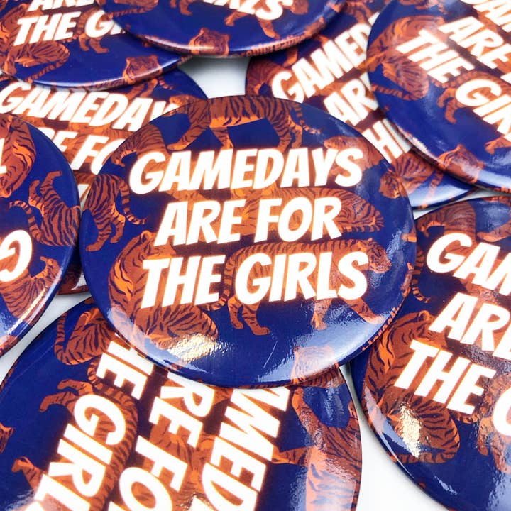 Gamedays Girls - Navy/Orange Tigers - Game Day Button for wholesale by REBL Creative