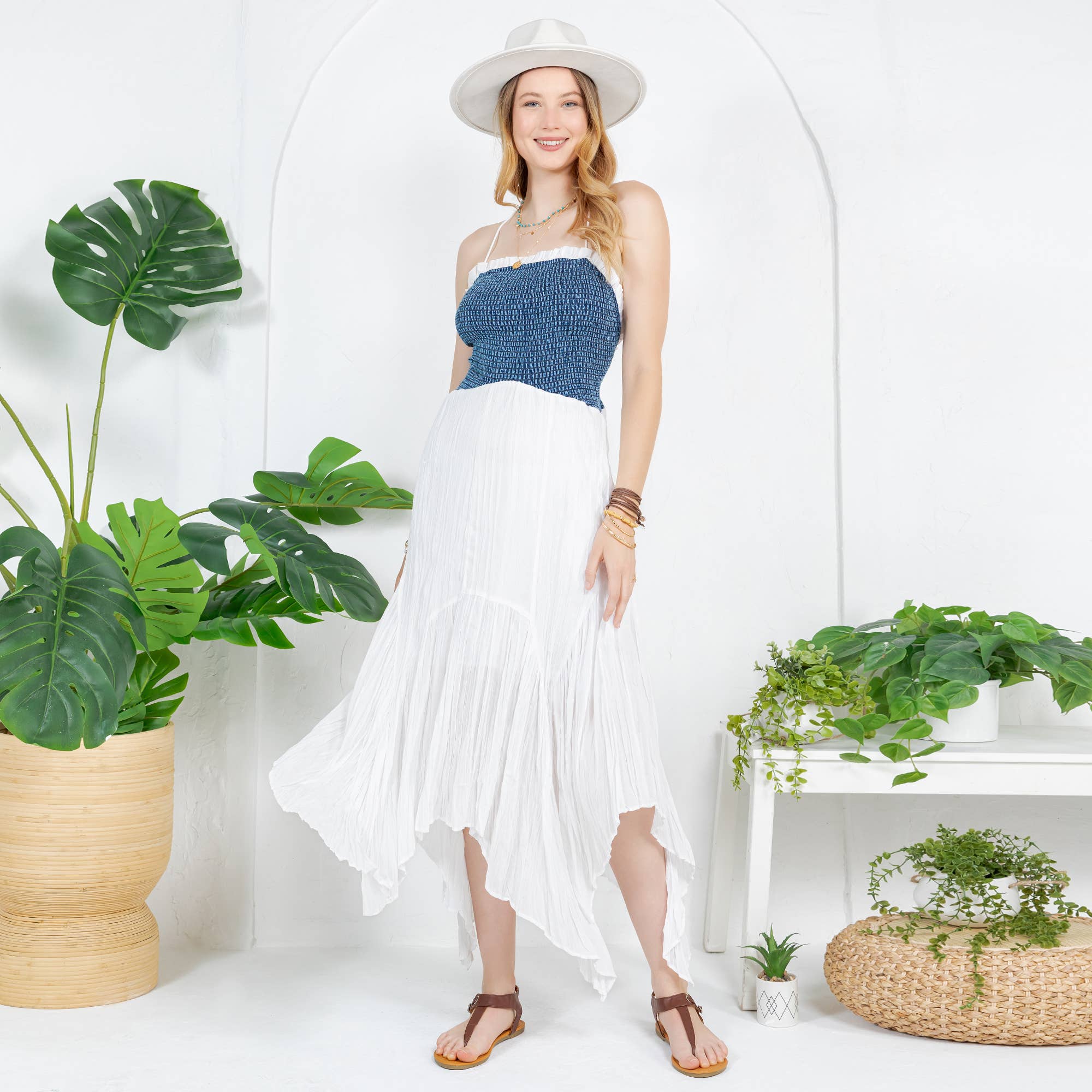 Young Threads – wholesale Klänning - Dam – Midjeklänning med skarvteknik och handukskant15