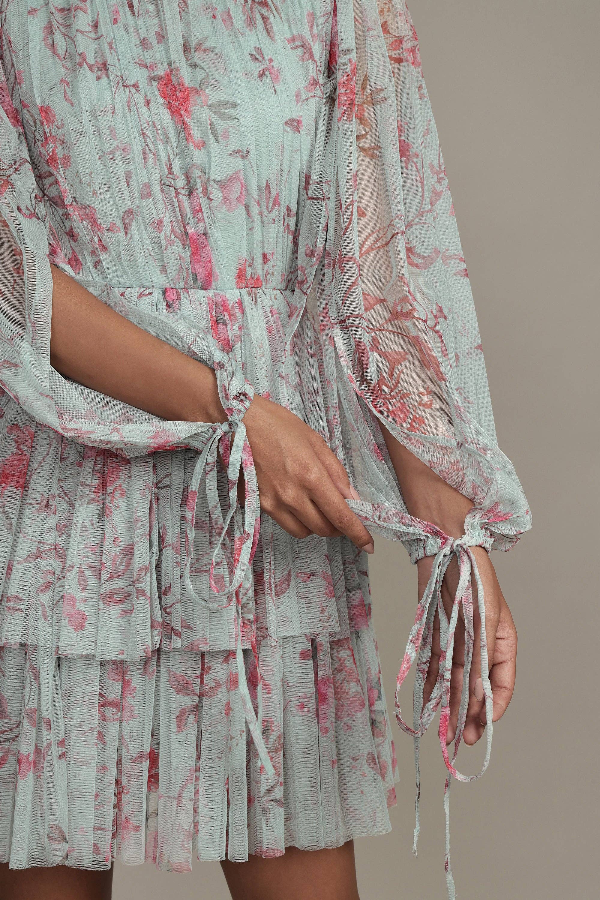 Green Randee Mini Dress in Sage Print for wholesale on Faire12