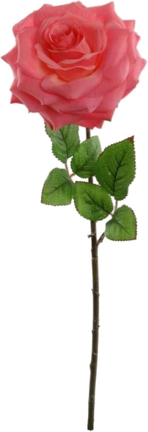 Larksilk - Wholesale Artificial Flowers - 20" Open Rose Stem - 6 PACK2