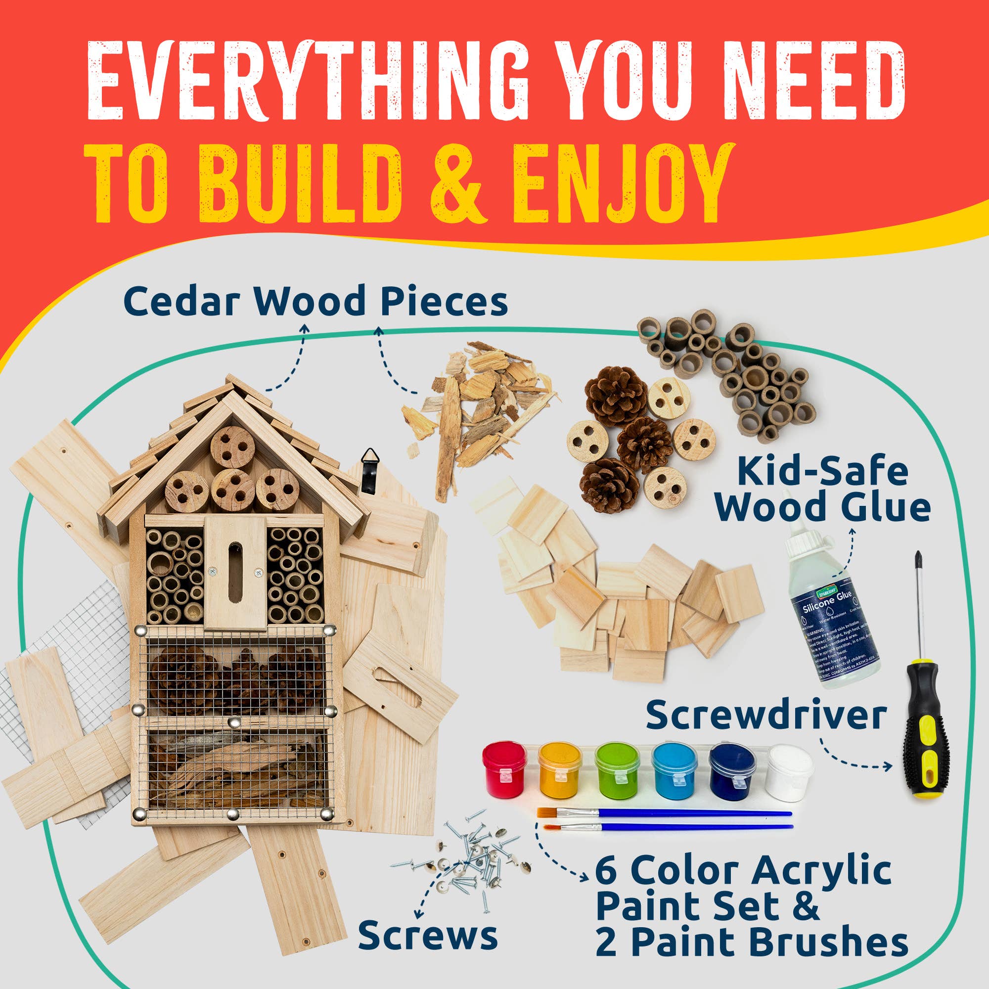SparkJump - Wholesale DIY Craft Kit - Kids - Bug Hotel Butterfly House Woodworking Kit5