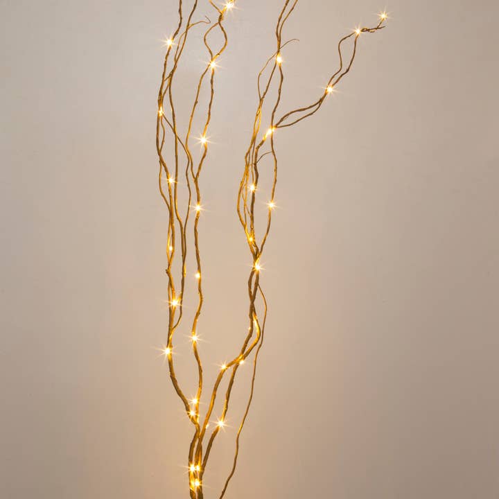 Willows and More – wholesale Accent/desk lamp – 48" LED Lighted Gold Curly Willow Branches Plug in /Remote control
