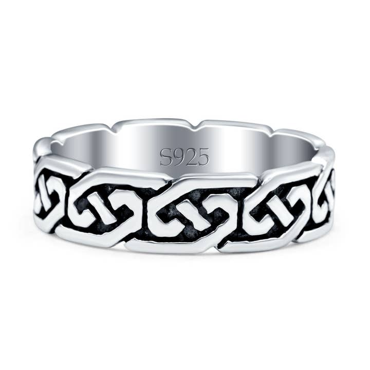 Celtic Oxidized Band Thumb Ring (5mm) for wholesale by Blue Apple Imports