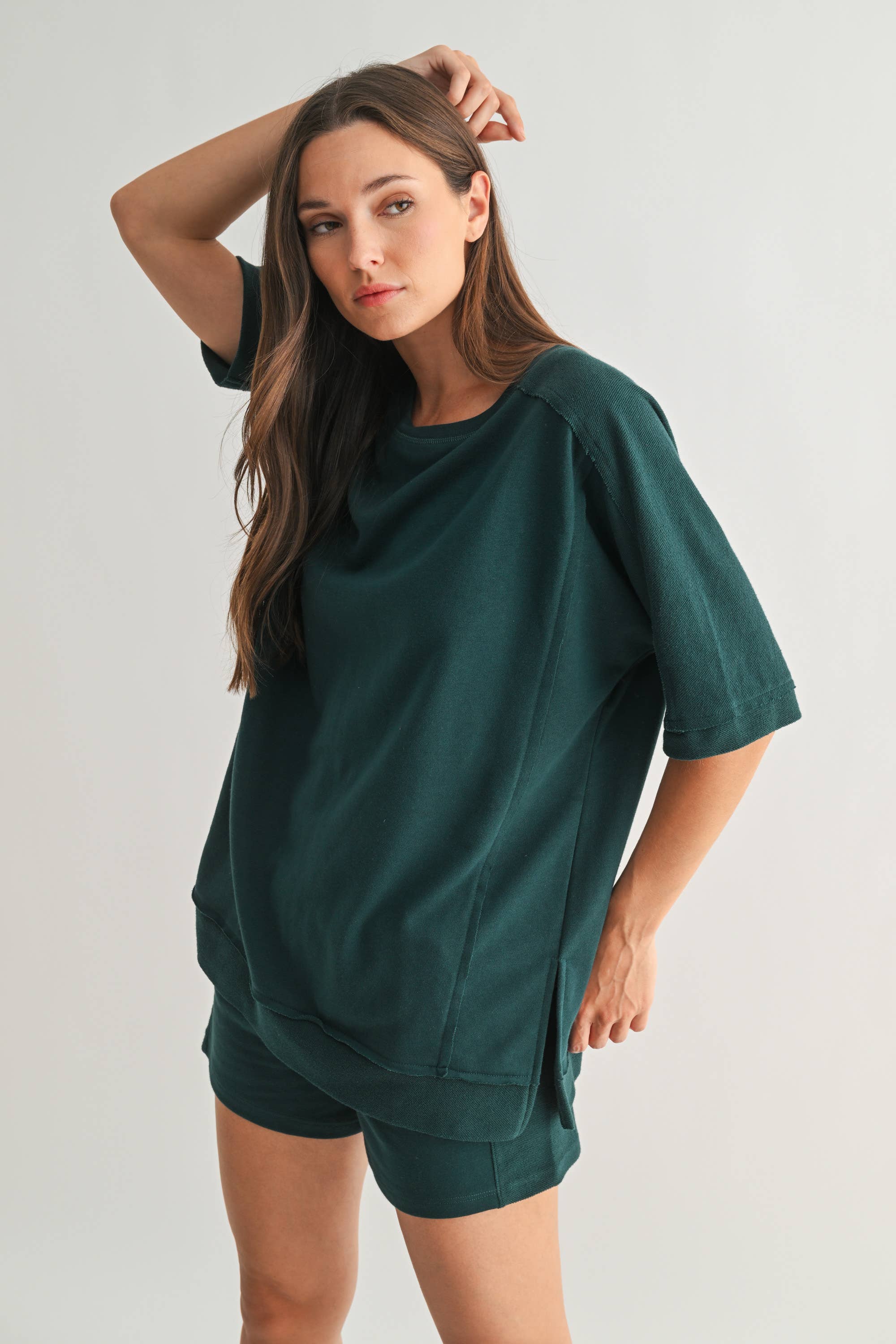 Mono B - Wholesale Tunic - Women's - Offset French Terry Dolman Sleeve Top4
