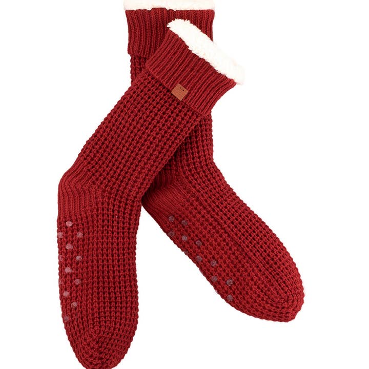 2015-20-13 STRIBET HJEMMESKO BORDEAUX RØD for engroshandel hos BICKLEY + MITCHELL AMSTERDAM