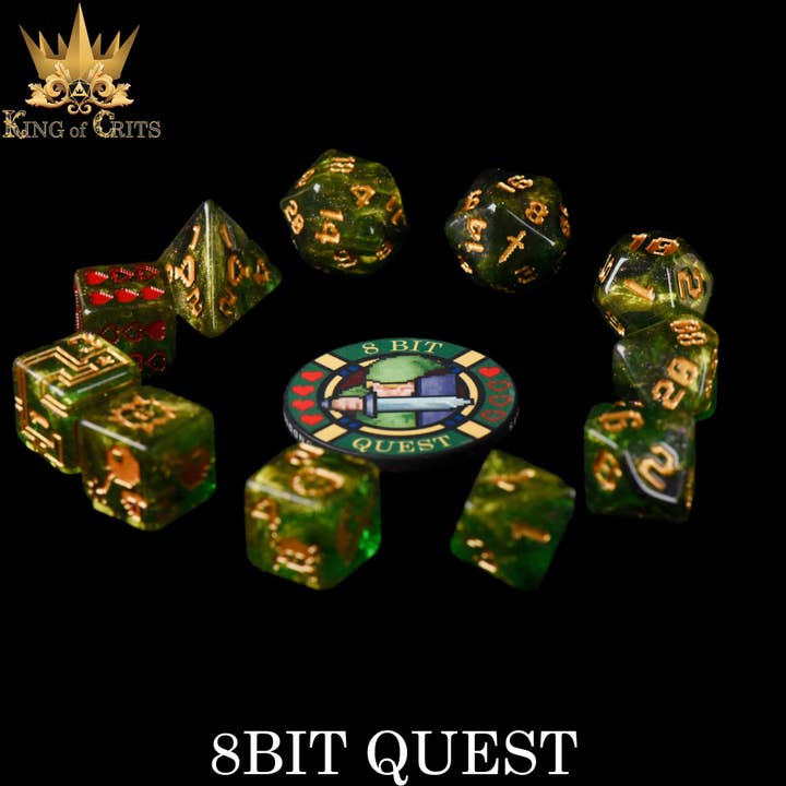 DNDDICE.COM - Wholesale Dice - 8BIT Quest - 11 Dice Set2