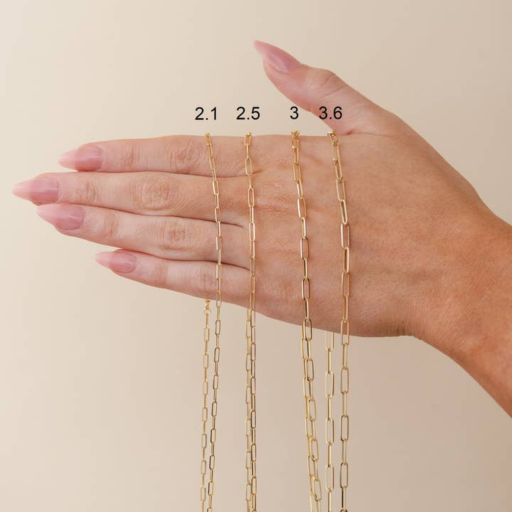 10k Gold Paperclip Chain Necklace for wholesale on Faire