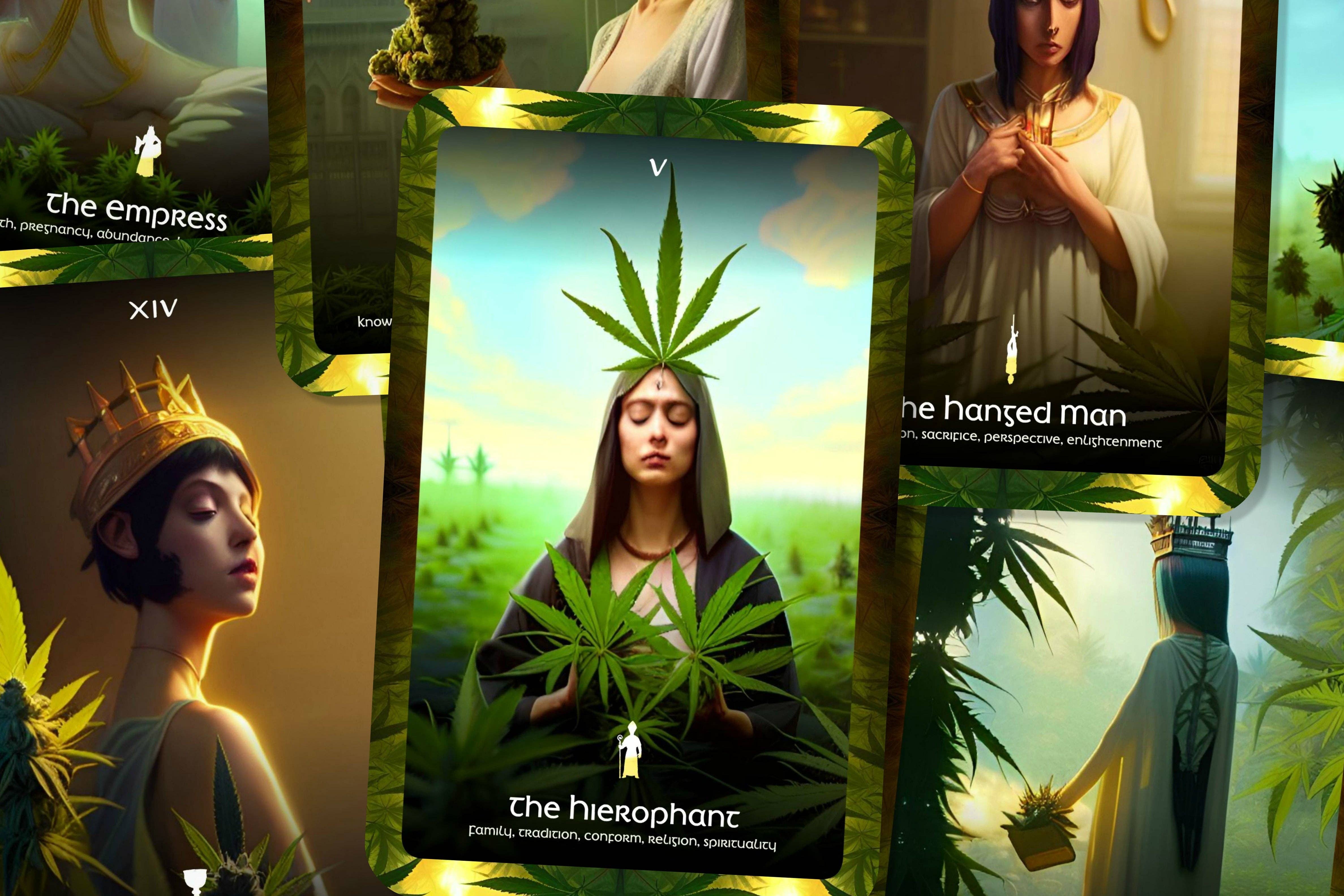 Ibiza Tarot USA – Cartas de tarô por atacado – A Sacerdotisa - Oráculo de Cannabis - Arcanos Maiores1