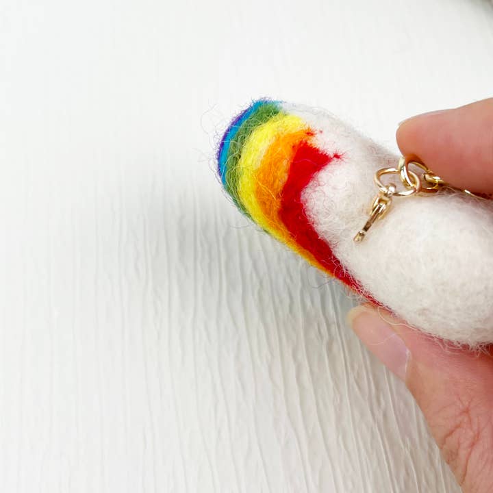 mildstyles - Wholesale Keychain – Women's - Wool Felt Rainbow Heart Keychain /HeartBrooch5