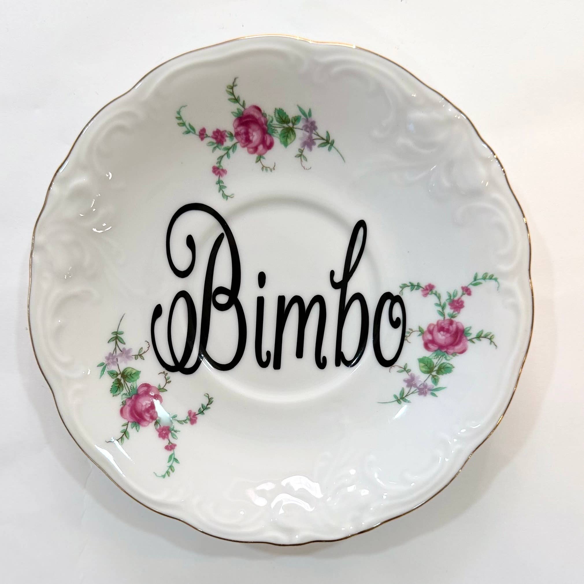 Un Peche Mignon - Wholesale Decorative Plate/Dish/Bowl - Vintage Swear Plates - "Bimbo"0