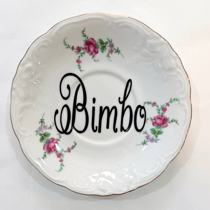 Un Peche Mignon - Wholesale Decorative Plate/Dish/Bowl - Vintage Swear Plates - "Bimbo"