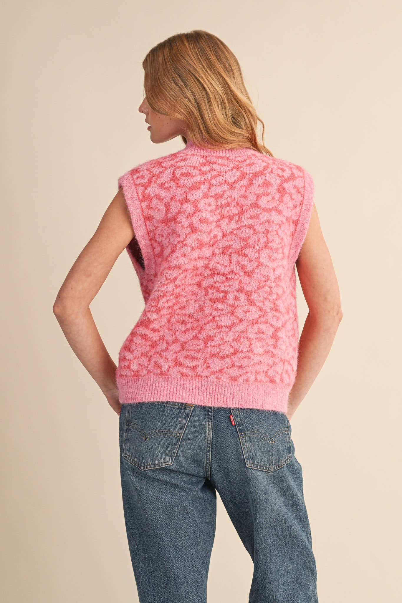 &MERCI - Wholesale Sweater Vest - Women's - LEOPARD KNIT SWEATER VEST MSW1124038