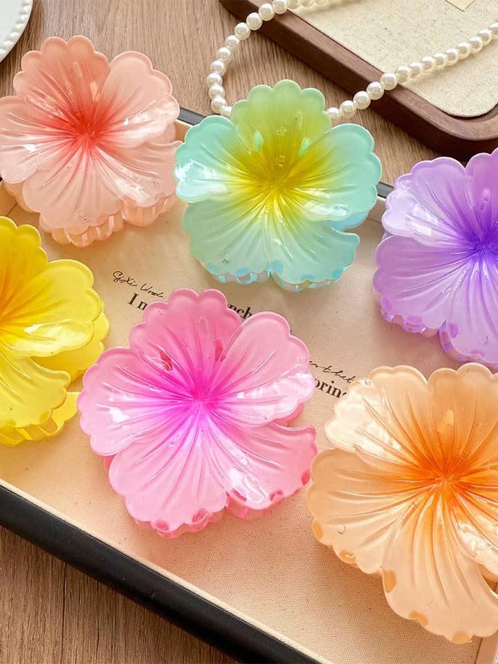 Gradient Color Floral Claw Hair Clip ZK3487 for wholesale by UNISHE