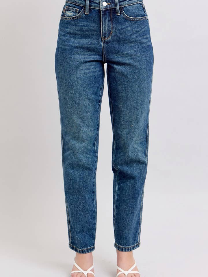 Judy Blue High Waist Rigid Magic Non Destroy Straight for wholesale by Watermelon Apparel