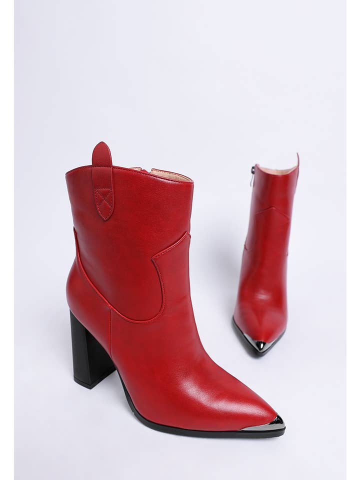 Rag Company - Wholesale Booties - Women's - Hatter Pointed Toe Faux Leather Boots8