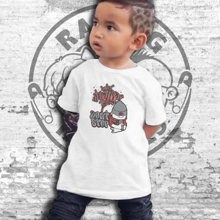 Hip Hop Don't Stop Short Sleeve Toddler T-Shirt for wholesale by Raging Rascals