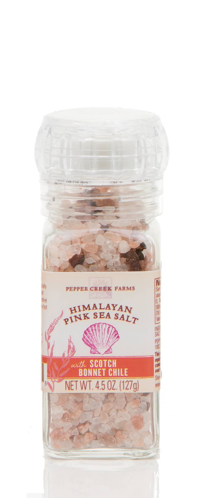 Himalayan Pink Salt & Scotch Bonnet Chili Grinder 4.5 Oz. for wholesale by Pepper Creek Farms