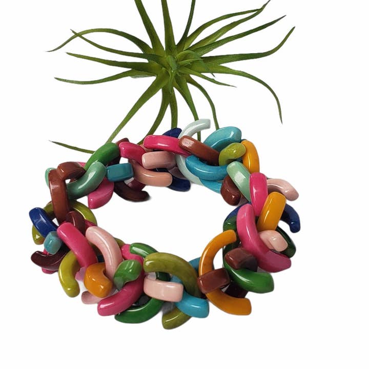 Organic jewelry by Allie – Großhandel Perlenarmband – Elastische Armbänder aus Taguanuss mit Stacheln, Einheitsgröße