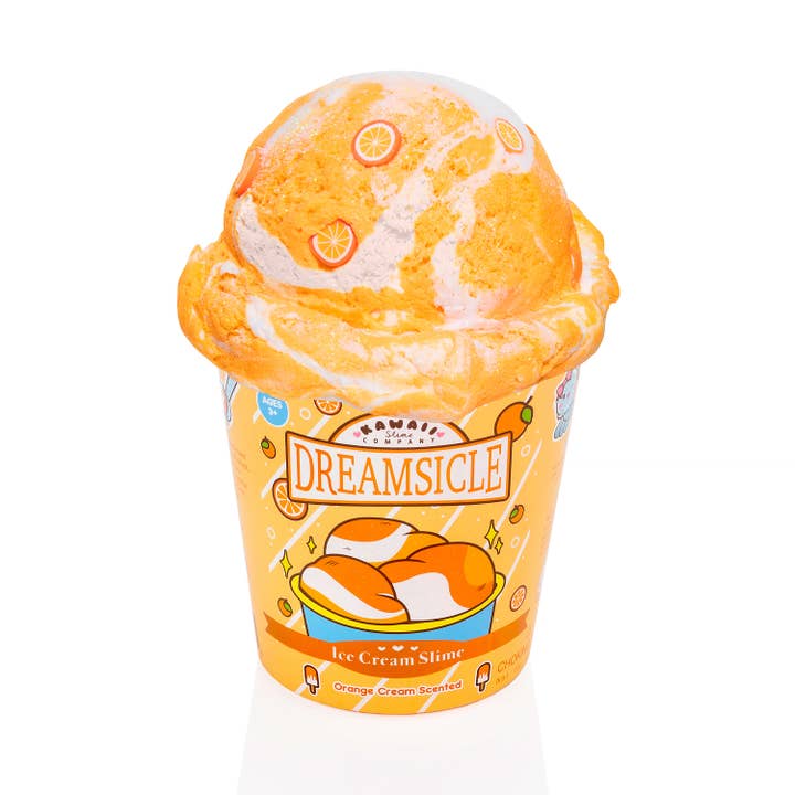 Dreamsicle Scented Ice Cream Pint Slime (5pcs/case) for wholesale by Kawaii Slime Company