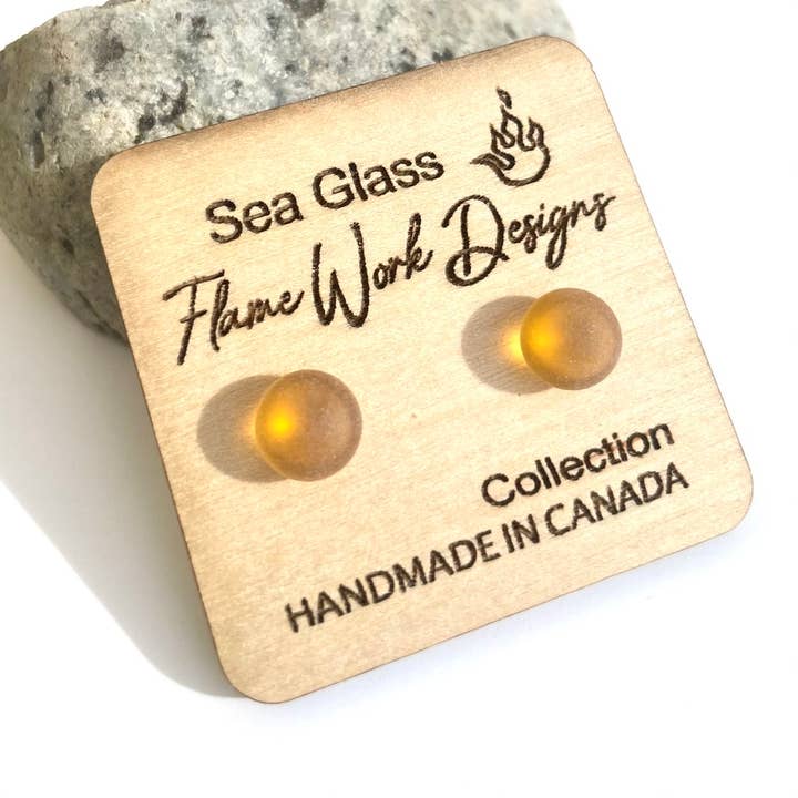 Flame Work Designs - Glass Jewelry - Wholesale Jewelry Set - Sea Glass Earring Set, 3 Pairs of Studs7