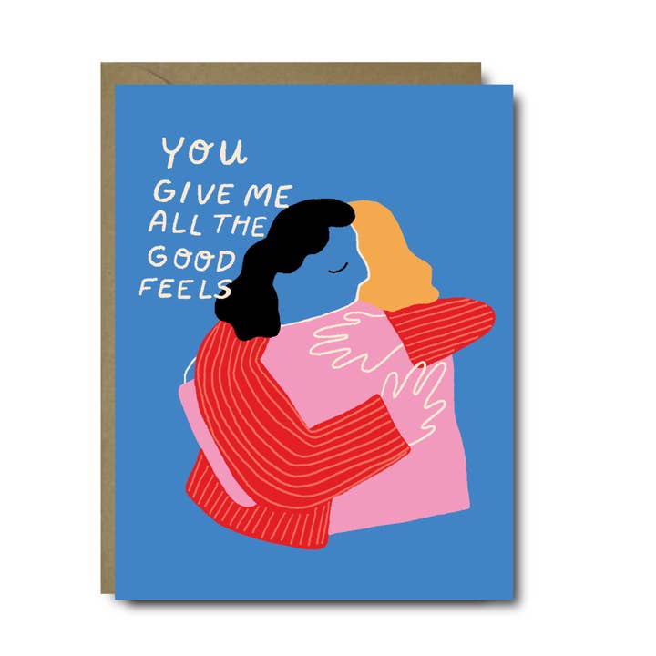 You Give Me All The Good Feels Love Greeting Card for wholesale by Black Lab Studio