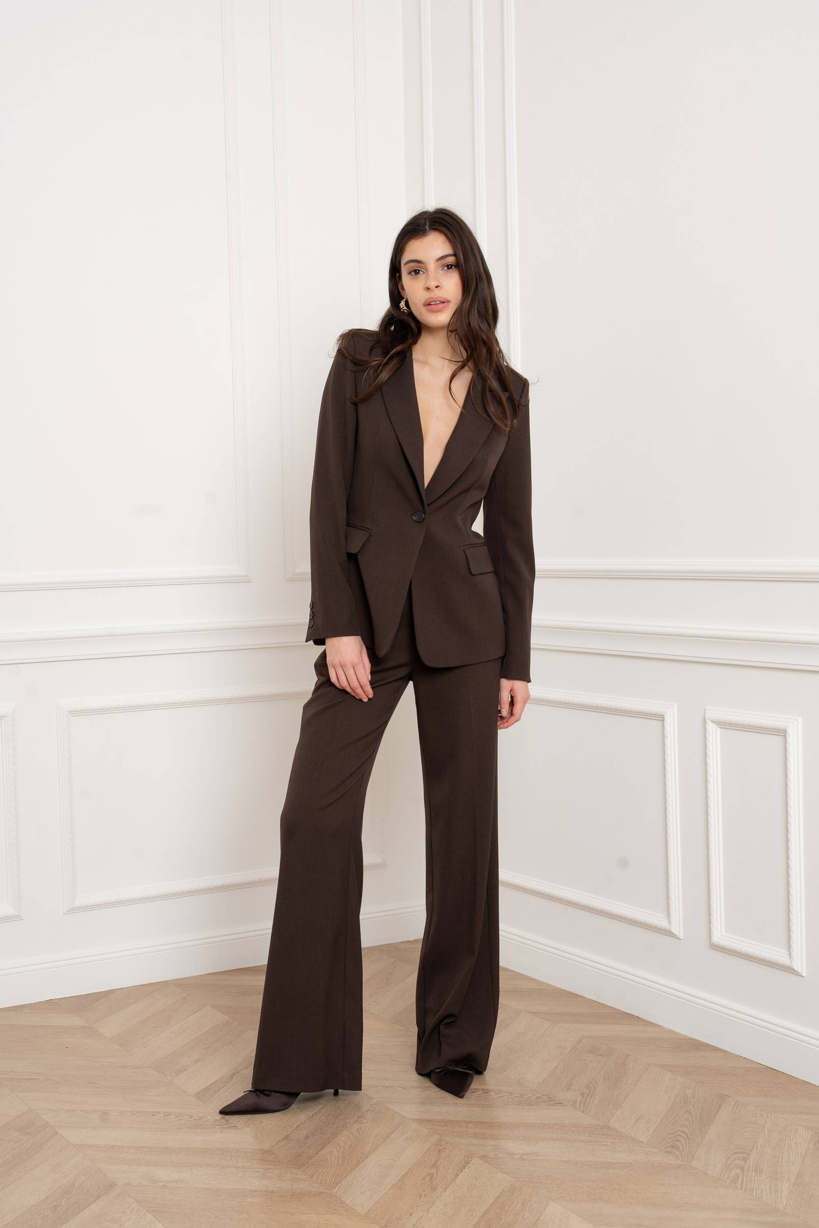 Attentif Paris - Wholesale Suit Jacket - Women's - [Heather] Fitted Blazer90