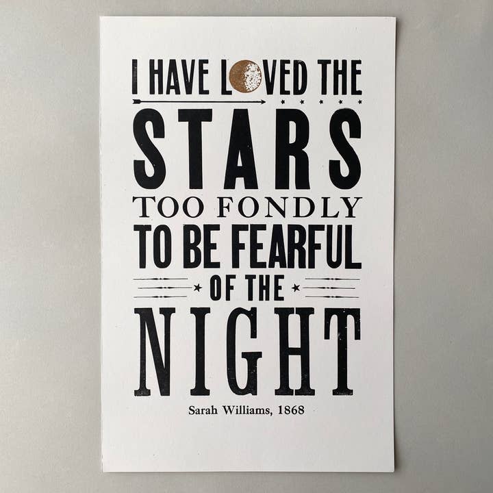 11x17 Letterpress Print - I've Loved the Stars for wholesale by Runaway Press