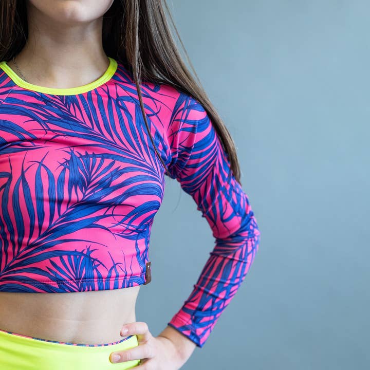 Hadley Rash Swim Top - Electric Palm for wholesale by MINI Street