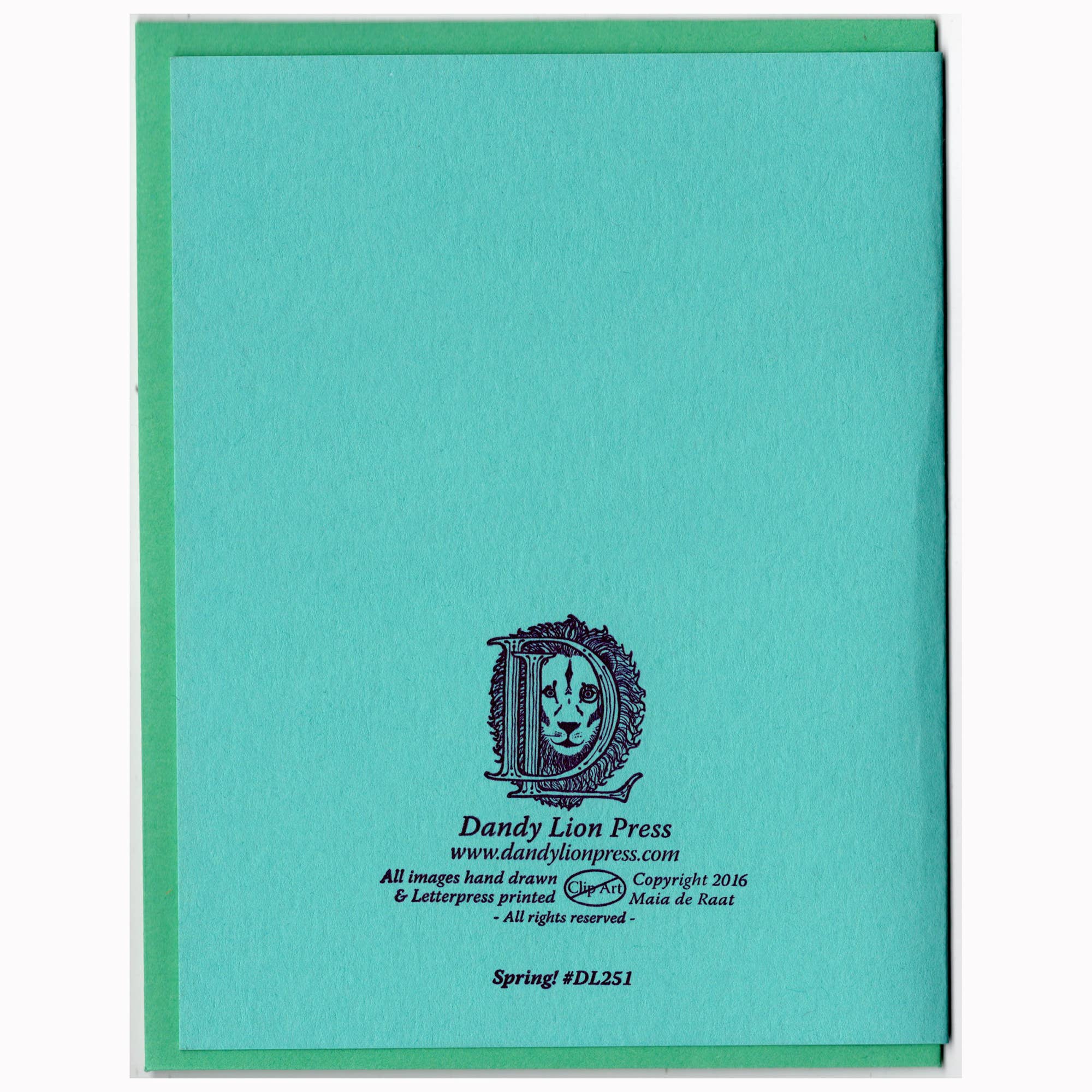 Dandy Lion Press - Wholesale Easter Card - Spring Bunnies Letterpress Card2