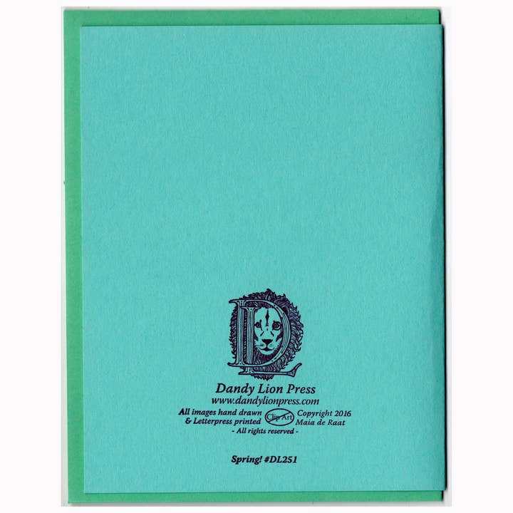 Dandy Lion Press - Wholesale Easter Card - Spring Bunnies Letterpress Card2