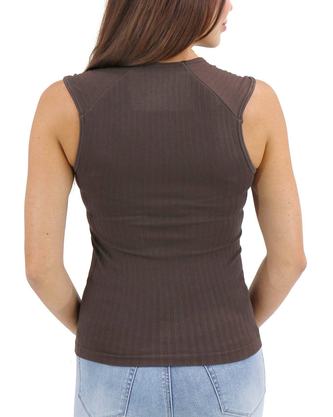 The Prettiest Neckline Perfect Fit Top In Brown for wholesale on Faire6