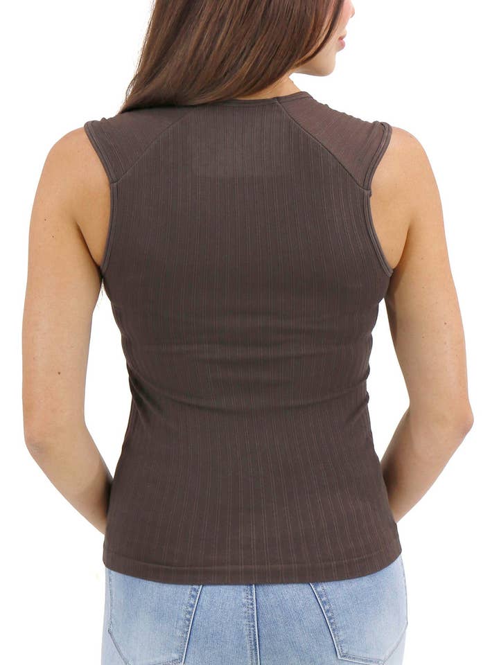 The Prettiest Neckline Perfect Fit Top In Brown for wholesale on Faire6