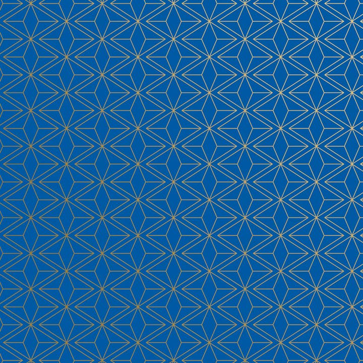 Gold Blue Geo - Wrap - Rolls for wholesale by Jillson & Roberts