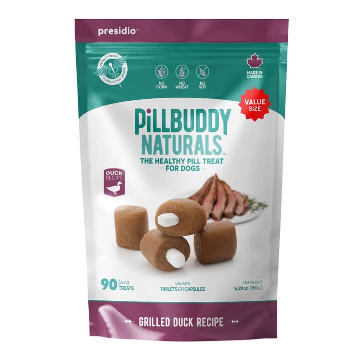 Presidio Natural Pet Co - Wholesale Pet Treats - Dog - Pill Buddy Naturals Grilled Duck 90ct 6/CS
