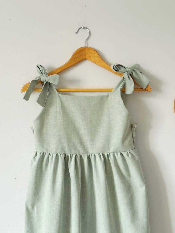 Rubis Pastel - Wholesale Dress - Women's - Sage green Sofia dress (cotton & linen)