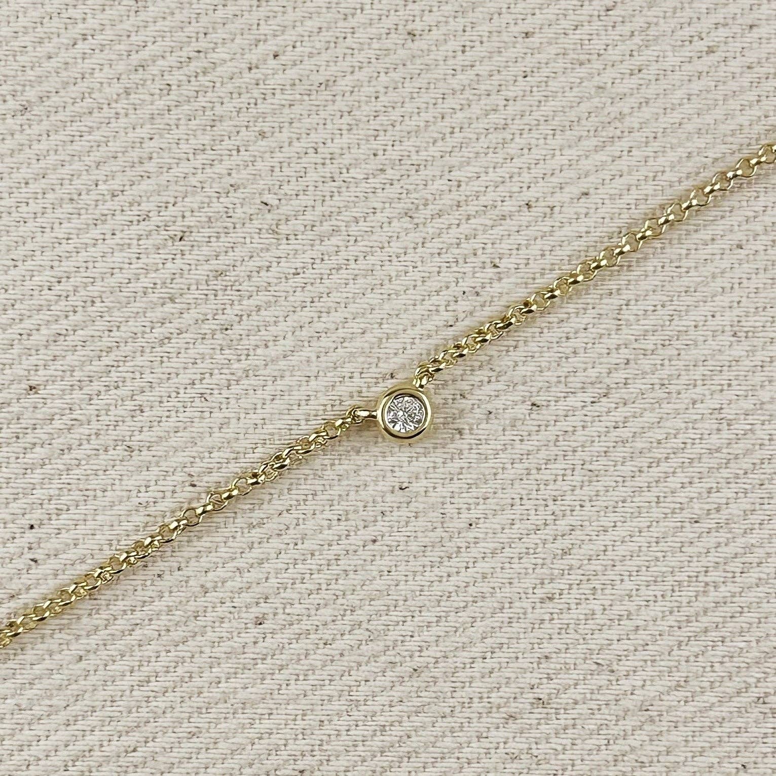 GoldFi - Wholesale Pendant/Charm Necklace - 18k Gold Filled Dainty Bezel CZ Birthstone Necklace3