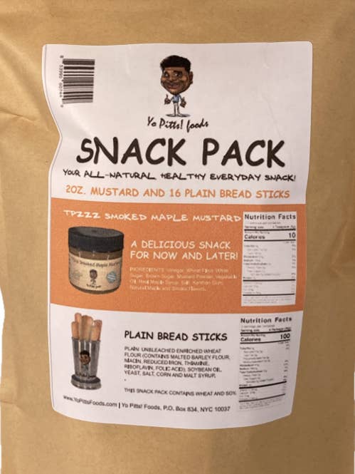Yo Pitts! Foods Snack Pack Smoked Maple mustard & breadstick for wholesale by Yo Pitts! Foods